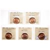 Image 1 : 1901.  ICCS Mint State-66. Red.  90+% even red-orange luster.  Lot of five …