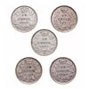 Image 2 : Ten Cents. 1883-H. VG-8; 1885. Fine-15; 1887. Fine-12; 1888. Fine-18; 1891.…