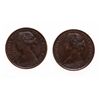 Image 1 : Half Cent.  1861.  Very Fine-20;  1861.  Fine-12. Slightly bent.  Lot of tw…