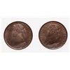 Image 1 : Half Cent.  1864.  Mint State-63.  Red-Brown.  Lot of two (2) coins, both w…