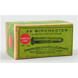 Remington UMC .22 Winchester Cartridges in Box.