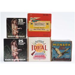 Lot of 5: Shot Shell Boxes.
