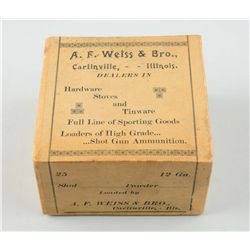 A.F. Weiss & Bro 12 Ga. Empty Hand Load Box.