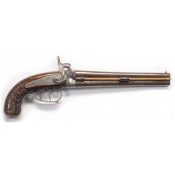 Belgium Double Hammer Percussion Pistol.