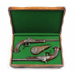 Matched Pair of Belgium Dueling Pistols.