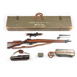 Cased British Enfield No.4 Mk1 Sniper Rifle