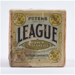 Peter's 12 Ga. Empty "League" Shot Shell Box.