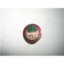 VINTAGE WWII RARE PIN BACK MTEAL BADGE *THROUGH FAITHFUL AND TRUE* VALUE $28.00+!! PIN BACK CAME OUT