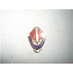 VINTAGE WWII RARE PIN BACK MTEAL BADGE *SWORD OF FREEDOM* VALUE $28.00+!! PIN BACK CAME OUT OF SAFE