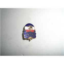VINTAGE WWII EXTREMELY RARE PIN BACK MTEAL BADGE *FREEDOM GUARDIAN* VALUE $64.00+!! PIN BACK CAME OU
