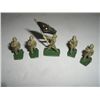 Image 1 : VINTAGE WWII 5 TOTAL METAL TOY SOILDERS *GERMAN WITH 1 FLAGMAN* !! SOILDERS CAME OUT OF SAFE BOX!!