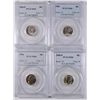 Image 1 : LOT OF ( 4 ) ROOSEVELT DIMES, PCGS MS-66: 1956 AND 1956-D, 1960 AND 1960-D