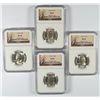 Image 1 : LOT OF ( 4) 1954-S WASHINGTON QUARTERS, NGC MS-66