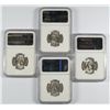 Image 2 : LOT OF ( 4) 1954-S WASHINGTON QUARTERS, NGC MS-66