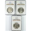 Image 1 : 1955, 56, 51-D FRANKLIN HALF DOLLARS NGC MS-63 FBL