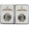 Image 1 : LOT OF ( 2 ) 1958-D FRANKLIN HALF DOLLARS, NGC MS-64