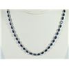 Image 2 : 18k WHITE GOLD SAPPHIRE / DIAMOND NECKLACE, BEAUTIFUL!