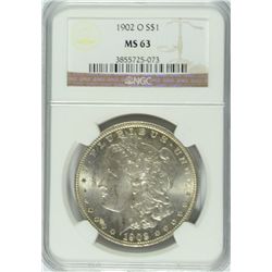 1902-O MORGAN SILVER DOLLAR NGC MS63