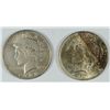 Image 1 : LOT of 2 - PEACE SILVER DOLLARS, 1922 AU, 1923-S VF