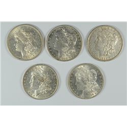 LOT of 5 - AU MORGAN SILVER DOLLAR