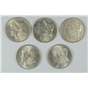 Image 1 : LOT of 5 - AU MORGAN SILVER DOLLAR