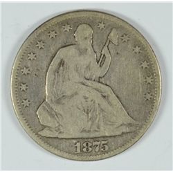 1875 SEATED HALF DOLLAR G / VG