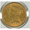 Image 1 : 1881 $5 GOLD LIBERTY HEAD XF / AU