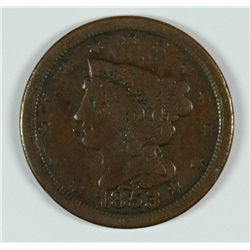 1853 HALF CENT VG/F