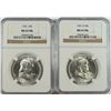 Image 1 : 1951-D, & 55 FRANKLIN HALF DOLLARS NGC MS-63 FBL