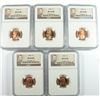 Image 1 : LOT OF ( 5 ) 1944 LINCOLN CENTS, NGC MS-66 RED