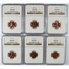 Image 1 : LOT OF ( 6 ) 1955-S LINCOLN CENTS, NGC MS-66 RED
