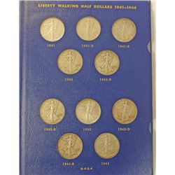 PARTIAL COLLECTION of LIBERTY WALKING HALF DOLLARS, 1941-1947 (20 COINS)