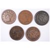 Image 1 : (5) 1851 LARGE CENTS