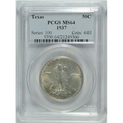 1937 TEXAS COMMEN HALF DOLLAR PCGS MS-64