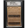 Image 2 : 1953-54 PARKHURST #27 JEAN BELIVEAU ROOKIE CARD. SET IN HARD CASE, GRADED 9 NM BY ASA INC.