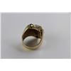 Image 2 : ONE CUSTOM MADE 10-14KT YELLOW GOLD AND 10KT WHITE GOLD DIAMOND SET GENTS DRESS RING.  MADE IN A