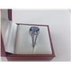 Image 2 : ONE 14KT WHITE GOLD LADIES TANZANITE AND DIAMOND RING SET WITH ONE- 3.38CT TANZANITE, MODIFIED