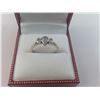 Image 1 : ONE 18KT WHITE GOLD LADIES DIAMOND TRINITY RING SET WITH ONE-0.16CT PEAR CUT DIAMOND, VS CLARITY,