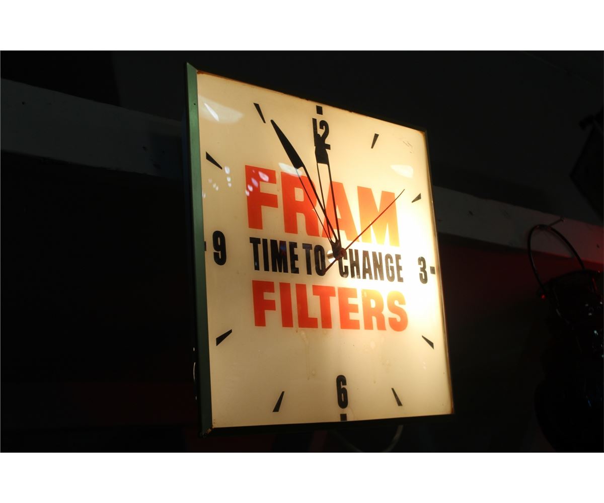 VINTAGE FRAM OIL FILTER CLOCK