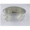 Image 2 : ONE HAND MADE STERLING SILVER FIRST NATIONS CUFF STYLE BANGLE STYLE BRACELET. THE BRACELET IS 25MM