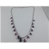 Image 1 : ONE CHOKER LENGTH 10KT WHITE GOLD NATURAL PINK TOURMALINE BRIOLLETTE NECKLACE.  HAS A 10KT WHITE