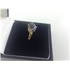 Image 2 : LADIES 14KT YELLOW GOLD NATURAL TANZANITE & DIAMOND SET DRESS RING BEAD SET WITH 5 ROUND BRILLIANT