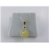 Image 1 : ONE 14KT YELLOW GOLD NATURAL JELLY OPAL & DIAMOND SET PENDANT SET WITH 1 TRIANGULAR SHAPED