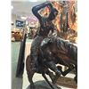 Image 2 : LARGE BRONZE COWBOY ON HORSE SIGNED S. KELIAM