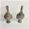 Image 1 : PAIR OF SCENT BOTTLES INLAID WITH SEMI PRECIOUS STONES