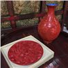 Image 2 : 2 PIECES- CINNABAR DRAGON PLATE AND VASE