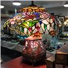 Image 1 : TIFFANY STYLE LEADED GLASS LAMP