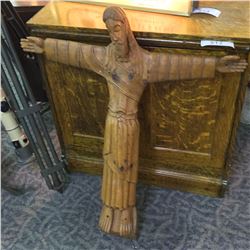 19TH CENTURY CARVED RELIGOUS CRUCIFIX