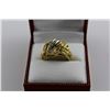 Image 1 : ONE LADIES 18KT YELLOW GOLD DIAMOND SET DRESS RING. SET WITH SEVEN SINGLE CUT DIAMONDS APPROX.