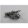 Image 3 : ONE 18KT WHITE GOLD NATURAL BLUE SAPPHIRE AND DIAMOND SET BROOCH. HAND ASSEMBLED, VINTAGE FLORAL